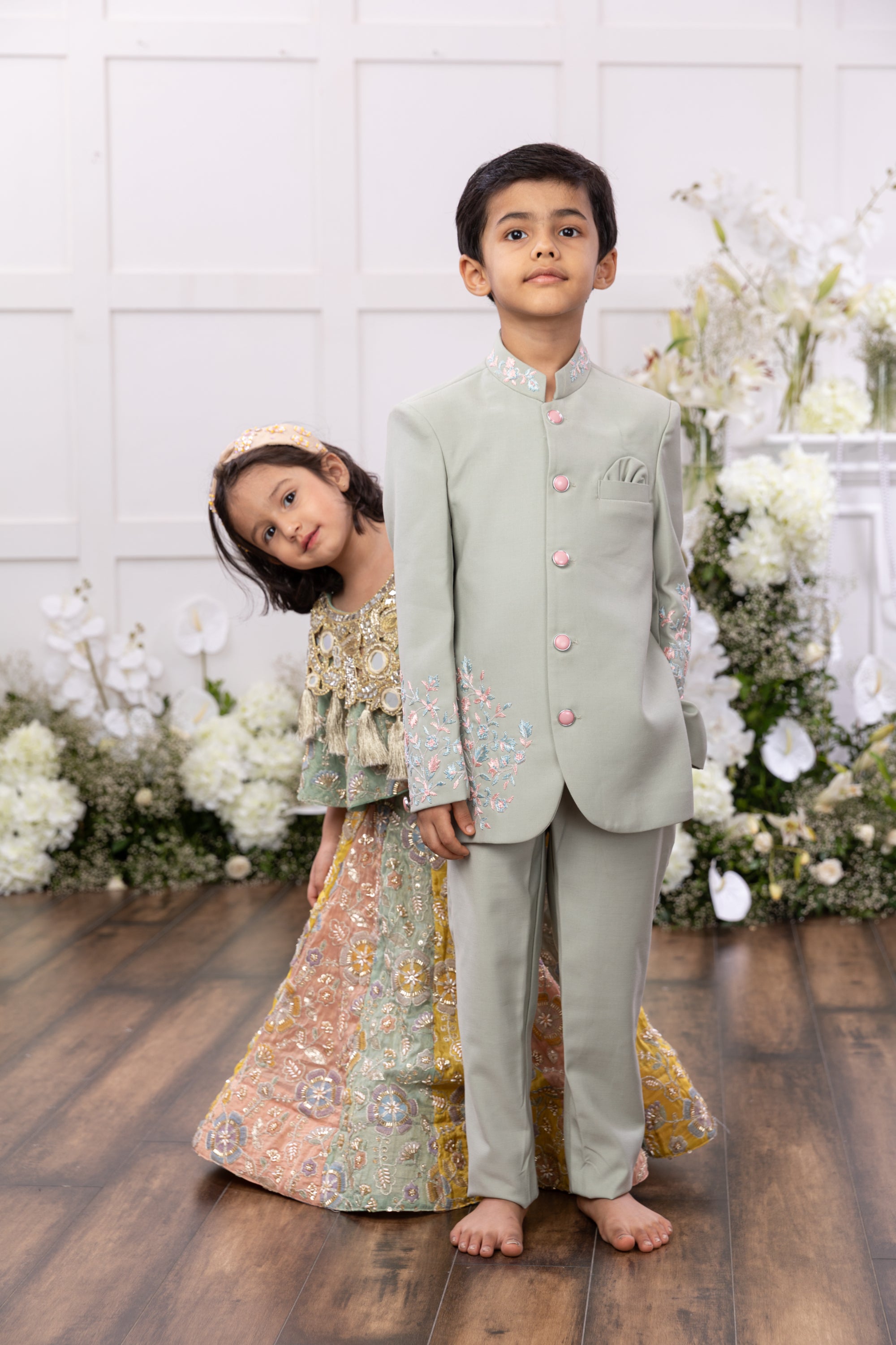 Pastel Charm Bandhgala Set