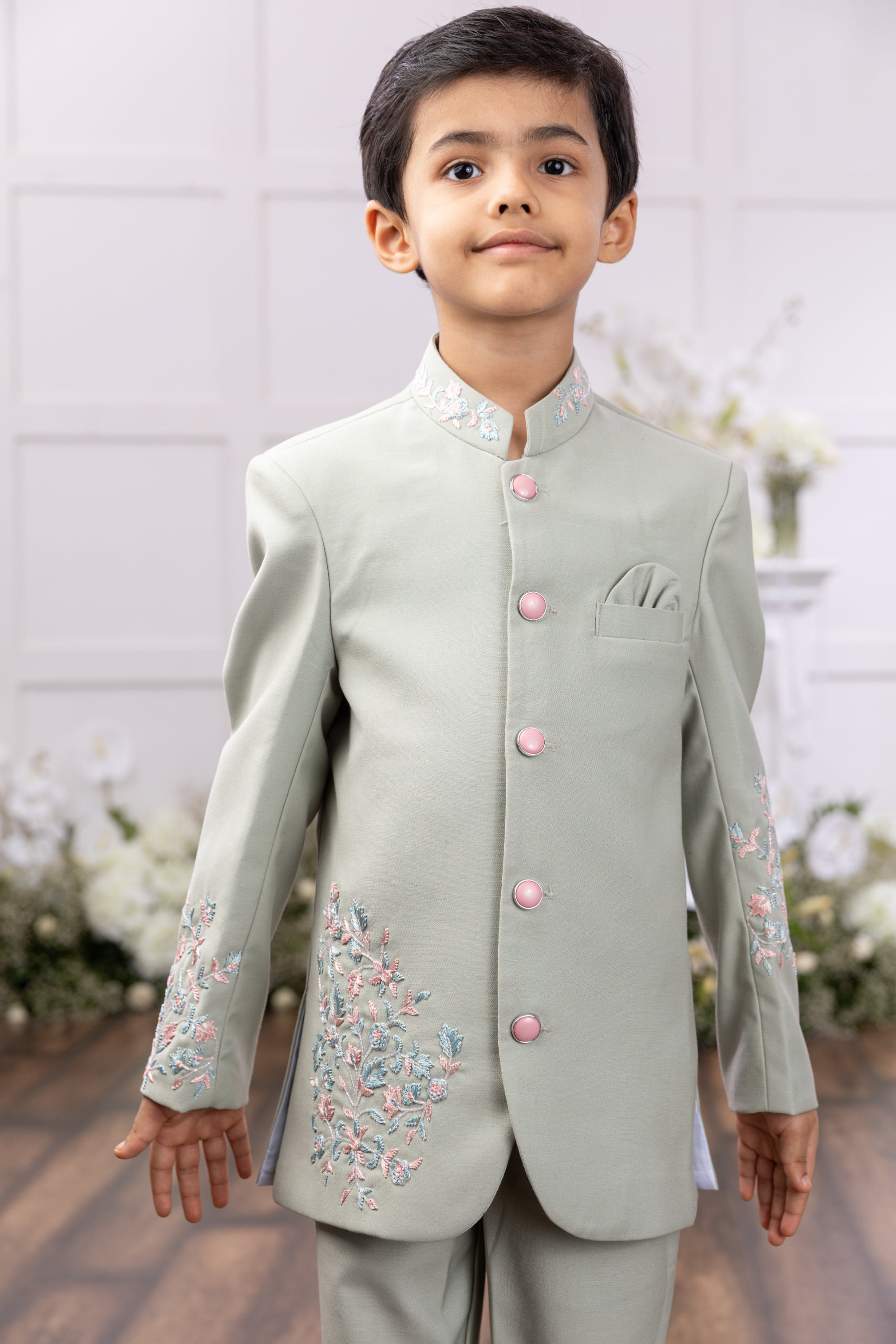 Pastel Charm Bandhgala Set